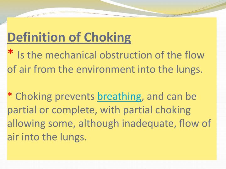 PPT First Aid Of Asphyxia And Choking By Dr. Hanan Said Ali