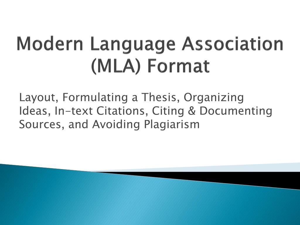 PPT Modern Language Association (MLA) Format PowerPoint Presentation