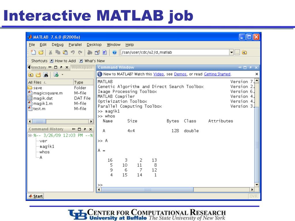 PPT Running MATLAB Computations on the CCR u2 Cluster Cynthia