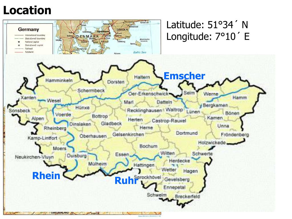 Kaart Ruhrgebied PPT Initiativkreis Horizontastronomie im Ruhrgebiet PowerPoint