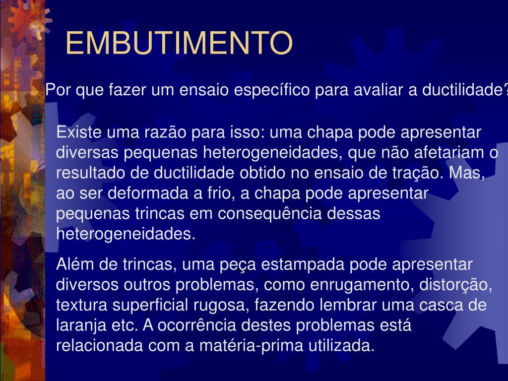 PPT EMBUTIMENTO PowerPoint Presentation, free download ID6190000