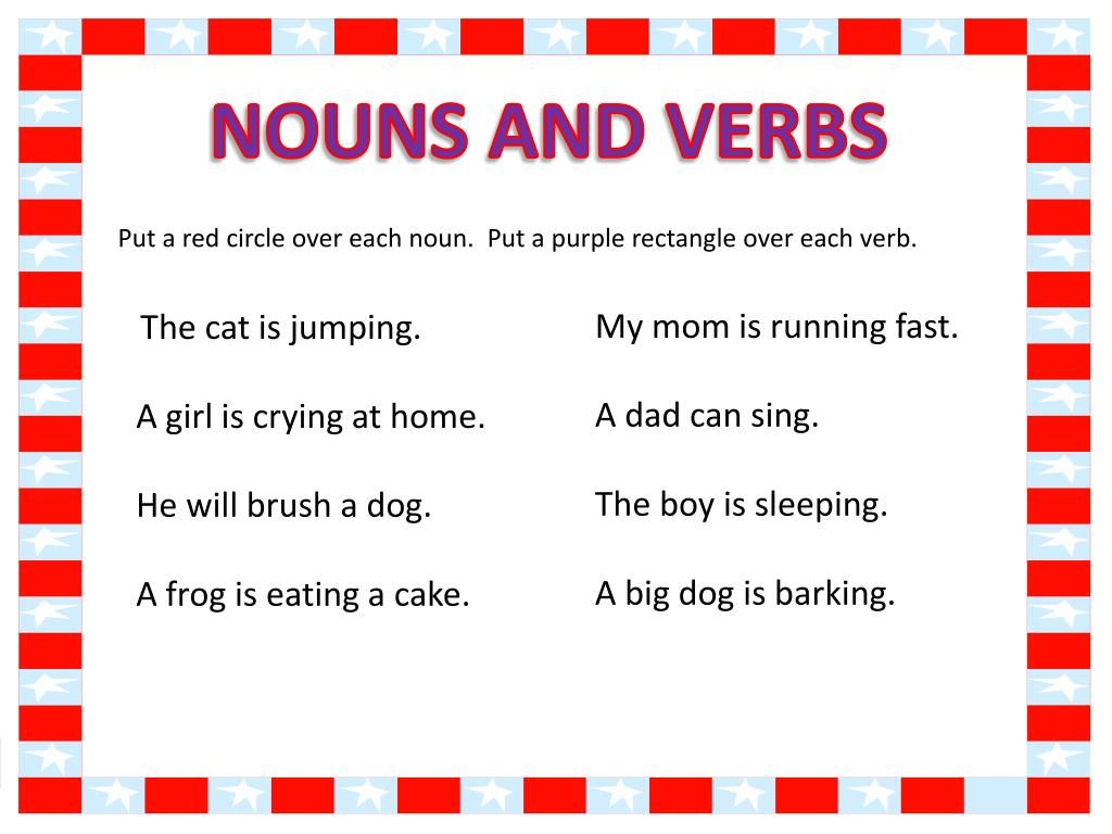 PPT NOUNS AND VERBS PowerPoint Presentation, free download ID6190353