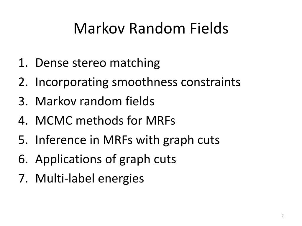 PPT 4054 Machine Vision Markov Random Fields PowerPoint Presentation