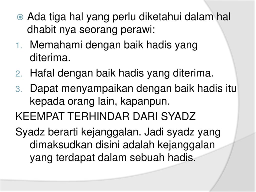 PPT KAEDAH KESHAHIHAN SANAD DAN MATAN HADIS PowerPoint Presentation