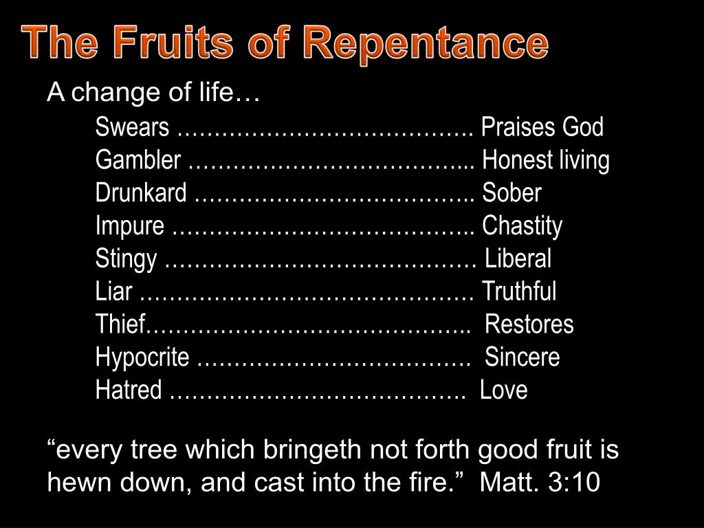 PPT Fruits of Repentance PowerPoint Presentation, free download ID
