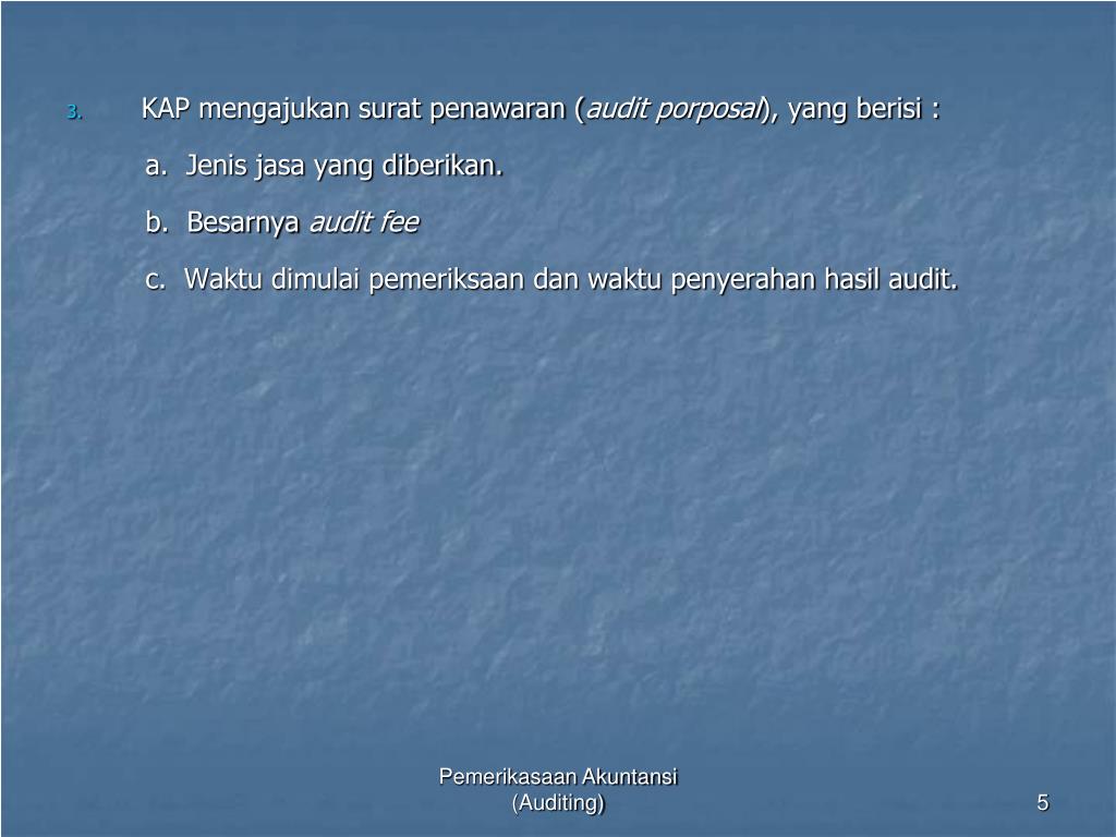 PPT Pemeriksaan Akuntansi (Auditing dan Profesi) Dosen