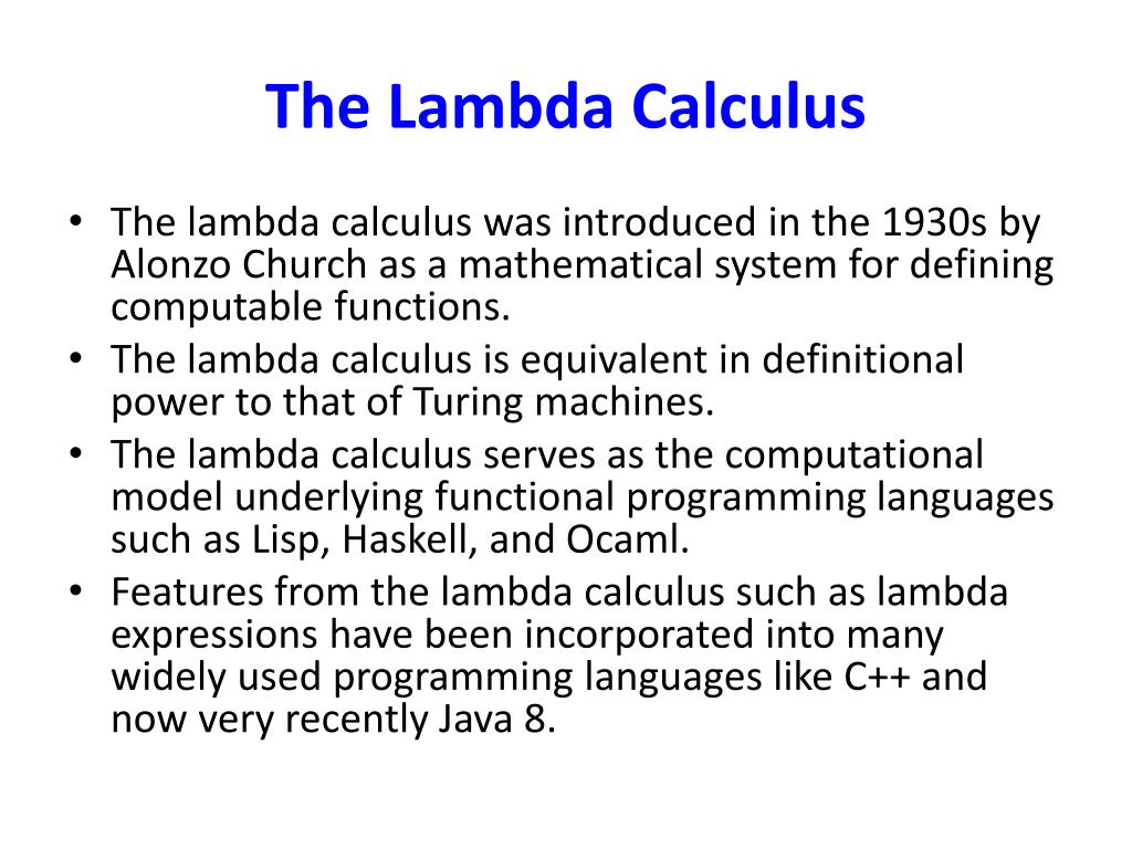 PPT Lecture 2 Design and Implementation of Lambda Expressions in