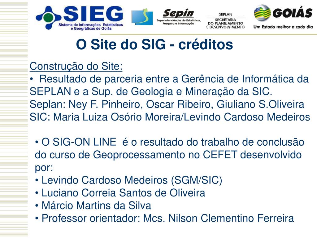 PPT SISTEMA ESTADUAL DE ESTATÍSTICA E DE INFORMAÇÕES GEOGRÁFICAS DE