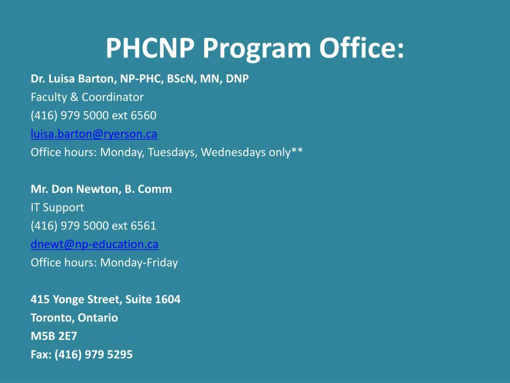 PPT Primary Health Care Nurse Practitioner Program, Ryerson University PowerPoint