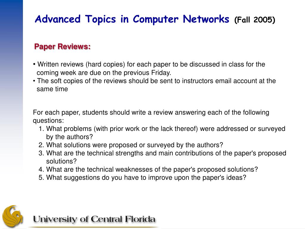 PPT Advanced Topics in Computer Networks (Fall 2005) PowerPoint