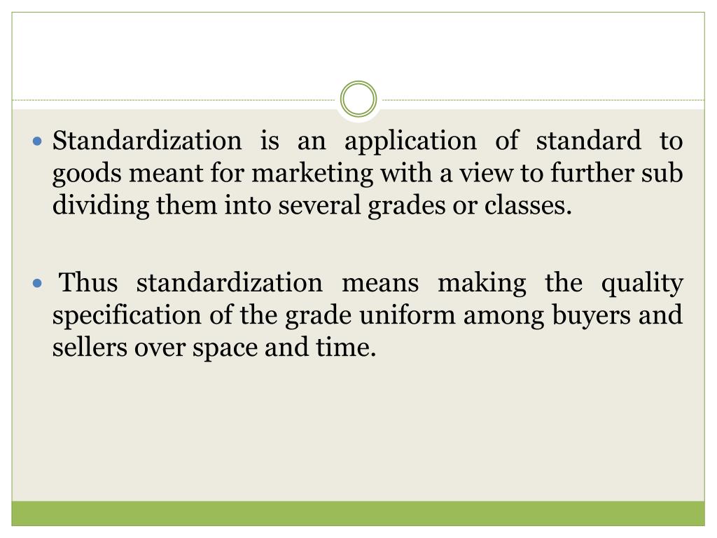 PPT STANDARDIZATION AND GRADING PowerPoint Presentation, free