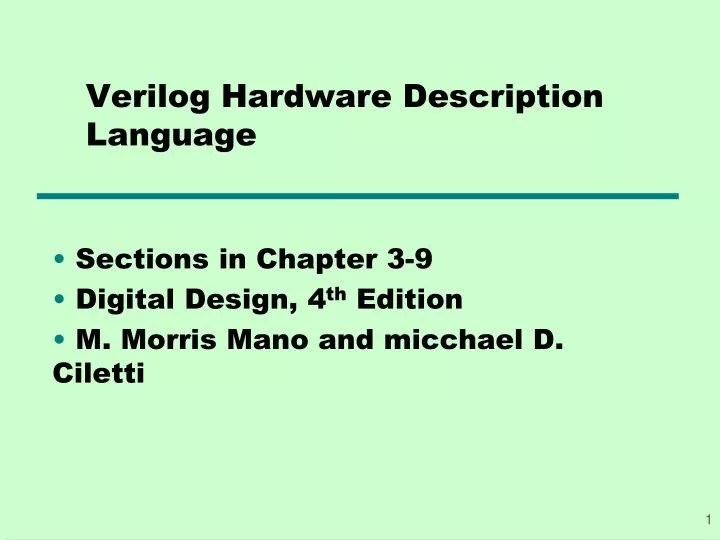 PPT Verilog Hardware Description Language PowerPoint Presentation