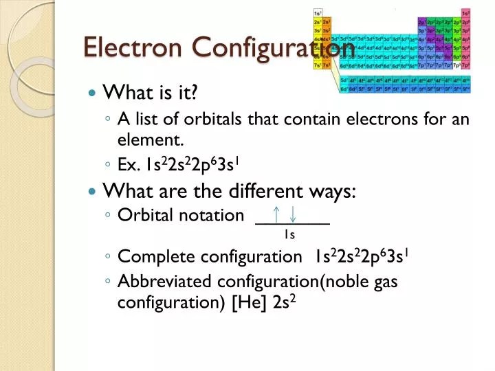 PPT Electron Configuration PowerPoint Presentation, free download
