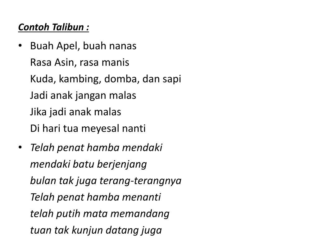 Contoh Pantun Talibun 8 Baris Pantun Indonesia