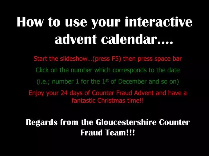 PPT How to use your interactive advent calendar…. PowerPoint