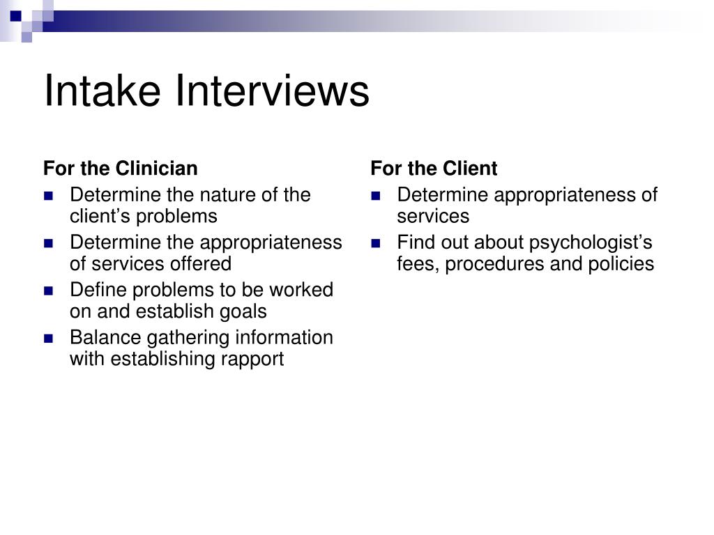 PPT Clinical Assessment Interviewing PowerPoint Presentation, free