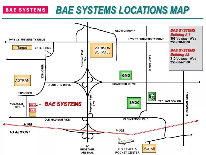 PPT BAE SYSTEMS LOCATIONS MAP PowerPoint Presentation, free download