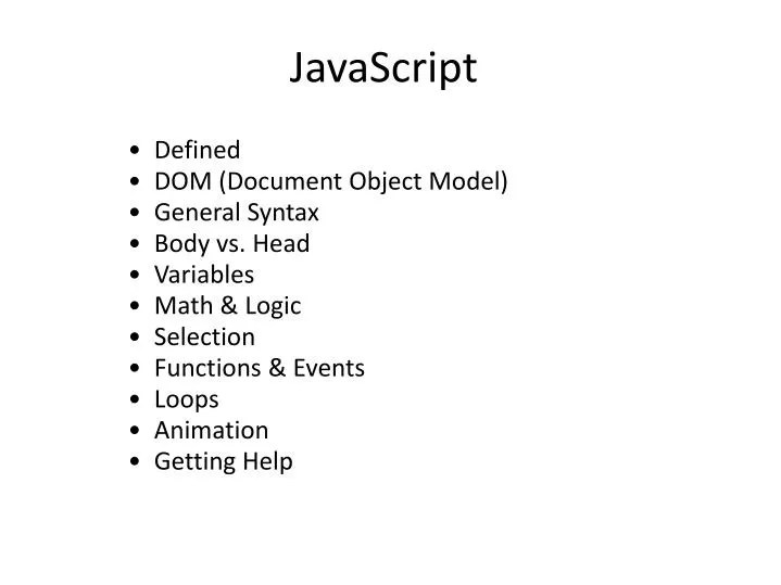 PPT JavaScript PowerPoint Presentation ID6238186