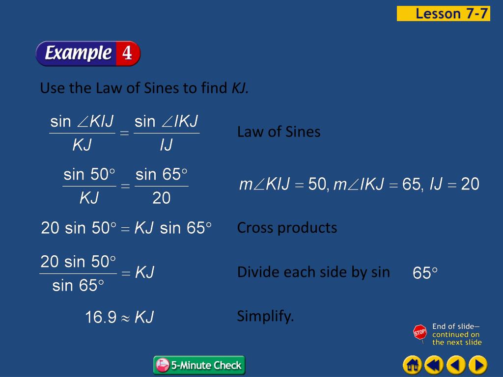 PPT Law of Sines and Law of Cosines Examples / Practice PowerPoint