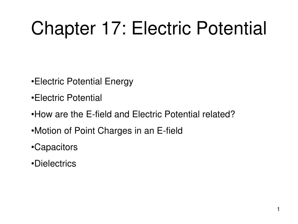 PPT Chapter 17 Electric Potential PowerPoint Presentation, free