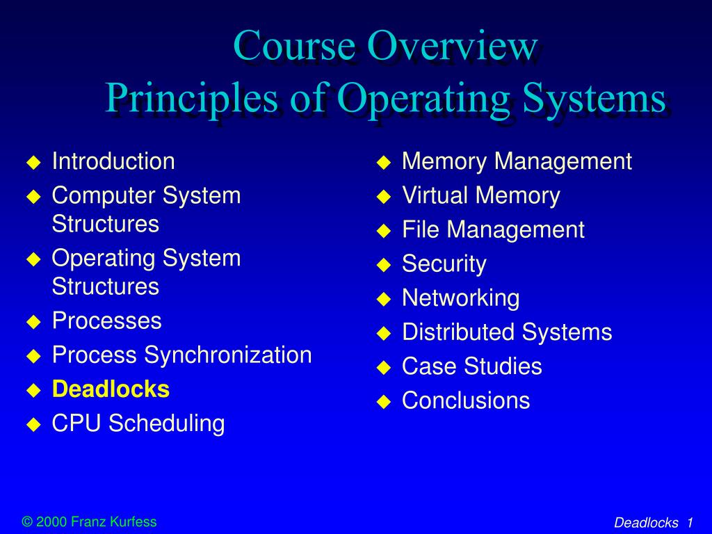 PPT Course Overview Principles of Operating Systems PowerPoint