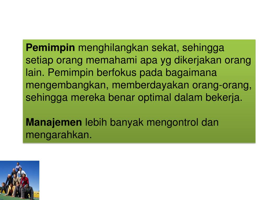 PPT KEPEMIMPINAN DAN MANAJEMEN PowerPoint Presentation, free download