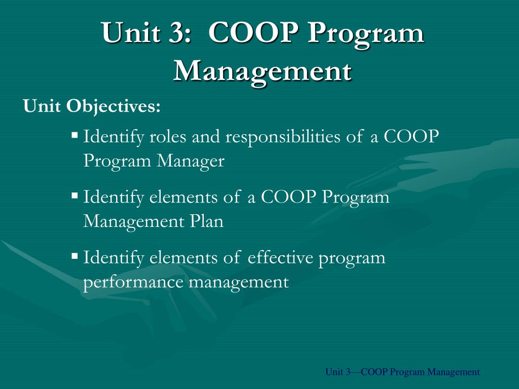 PPT Unit 3 COOP Program Management PowerPoint Presentation, free