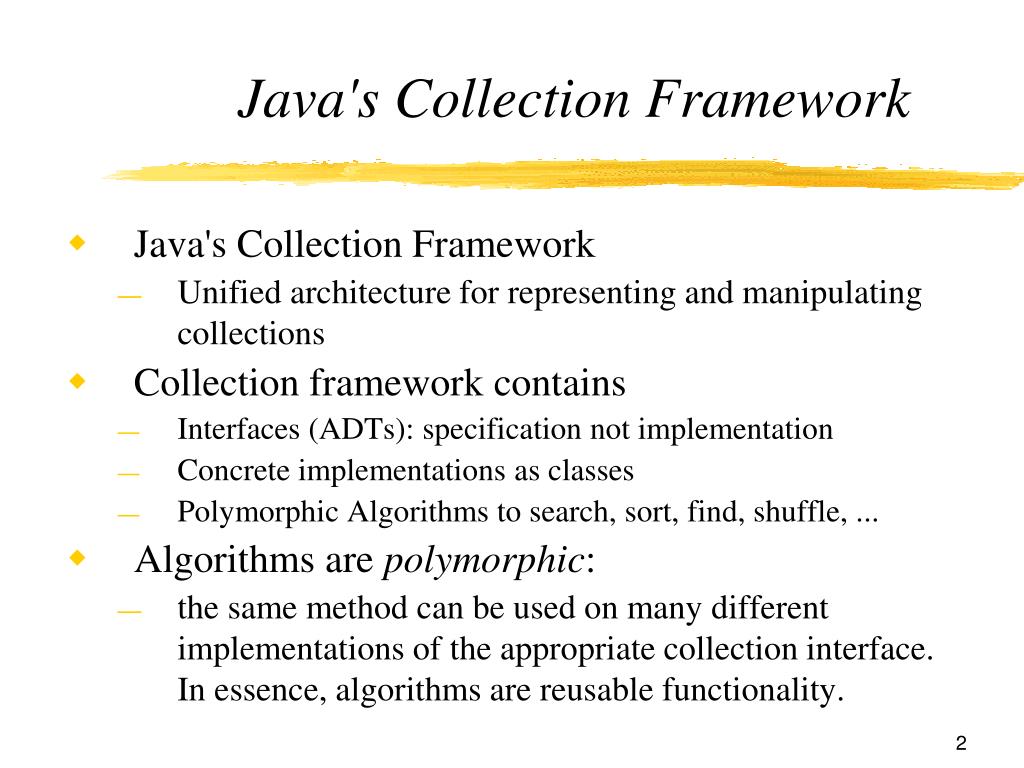 PPT Interfaces in Java ’ s Collection Framework PowerPoint