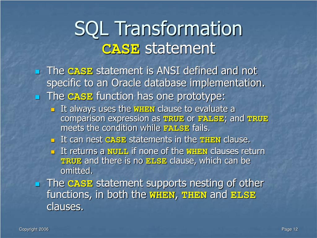 PPT SQL Transformation Oracle and ANSI Standard SQL PowerPoint