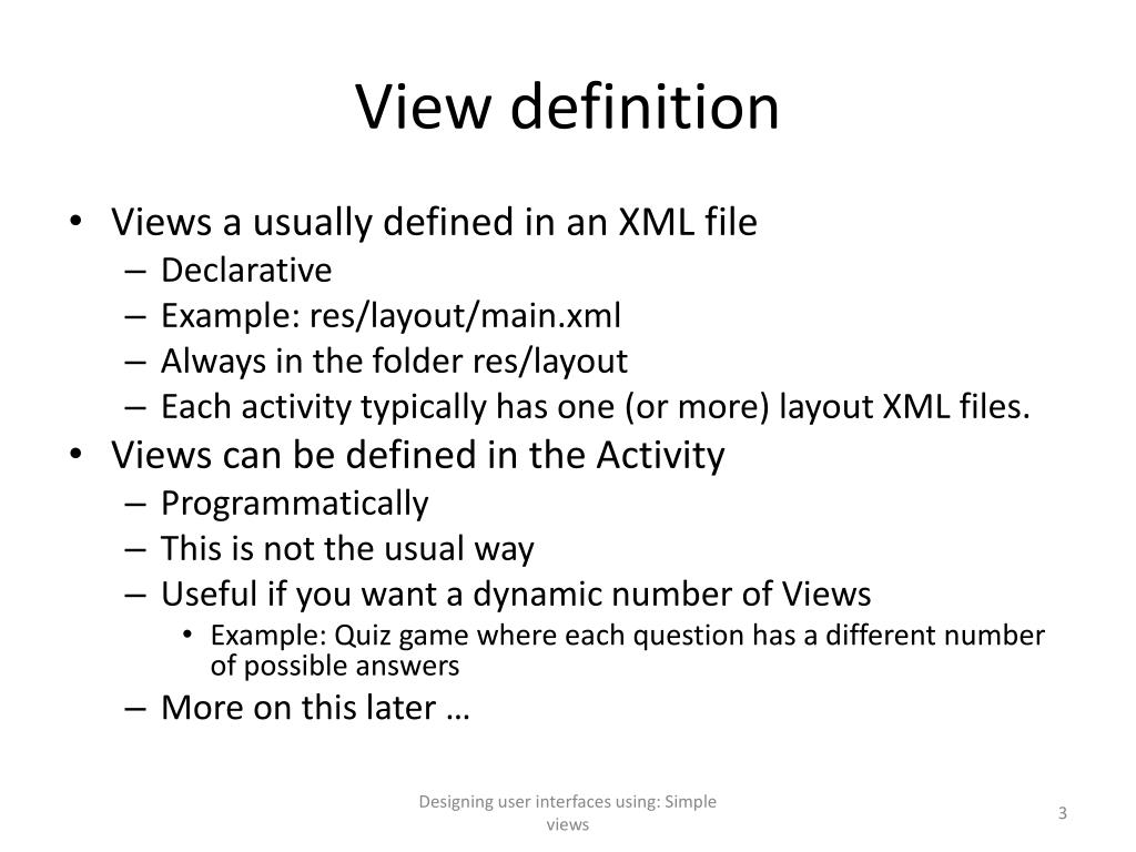 PPT Designing user interfaces using Simple views PowerPoint