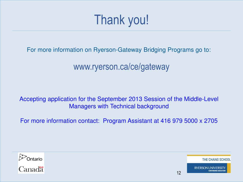 PPT The G. Raymond Chang School of Continuing Education Ryerson university PowerPoint