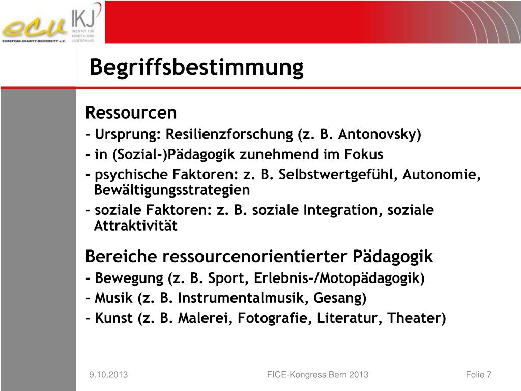 PPT Ressourcenorientierte Pädagogik in der stationären