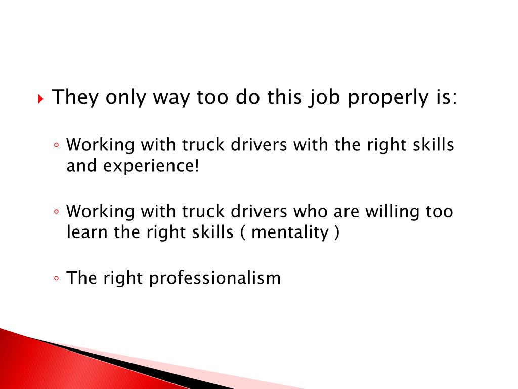 PPT Truck drivers and their skills PowerPoint Presentation, free
