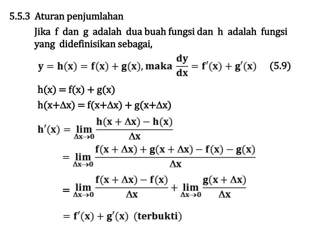 PPT TEOREMA TURUNAN FUNGSI TRIGONOMETRI PowerPoint