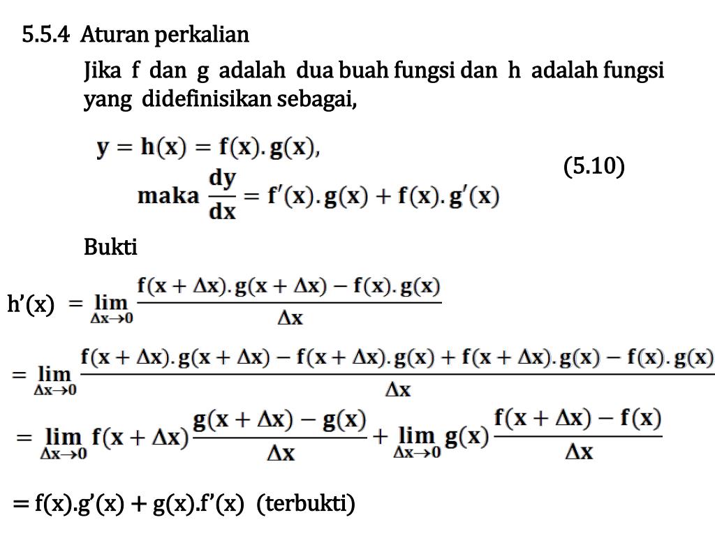 PPT TEOREMA TURUNAN FUNGSI TRIGONOMETRI PowerPoint