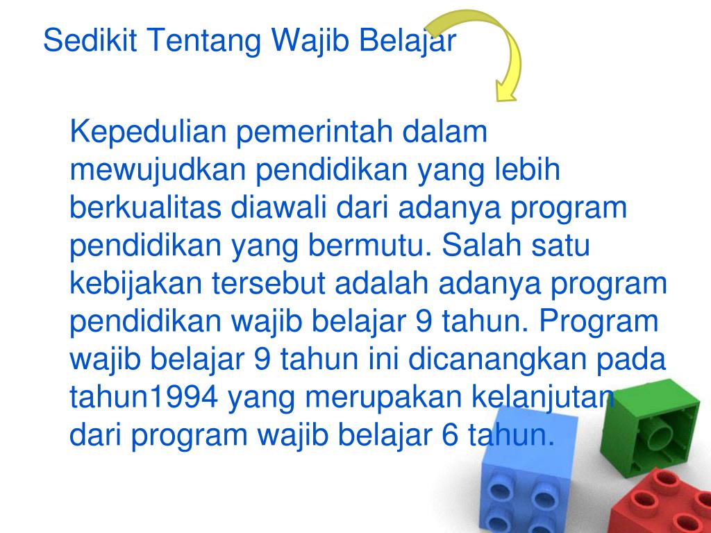 PPT Pencapaian Wajib Belajar 9 tahun Pendidikan Nasional PowerPoint