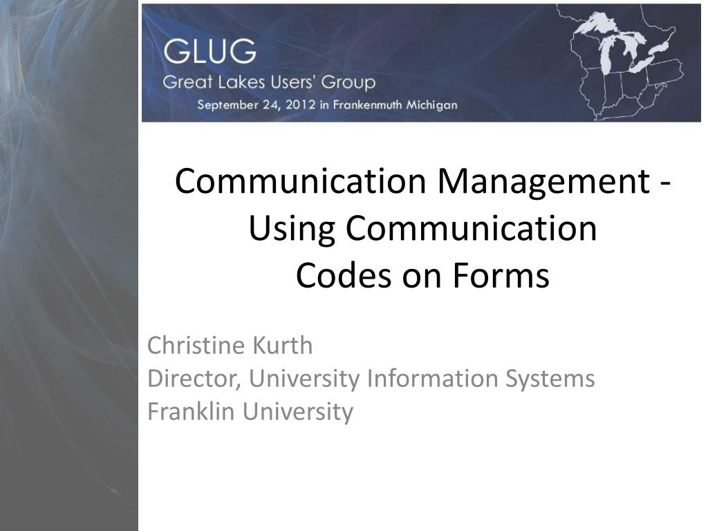 PPT Communication Management Using Communication Codes on Forms