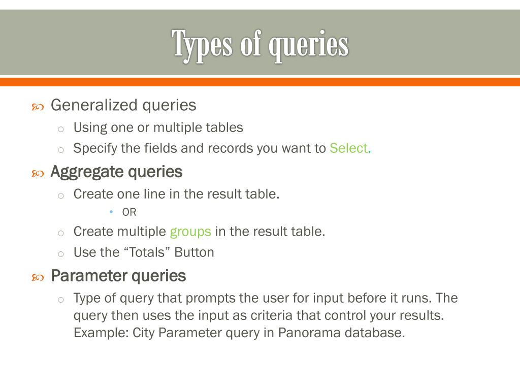 PPT Access Queries PowerPoint Presentation, free download ID6294992