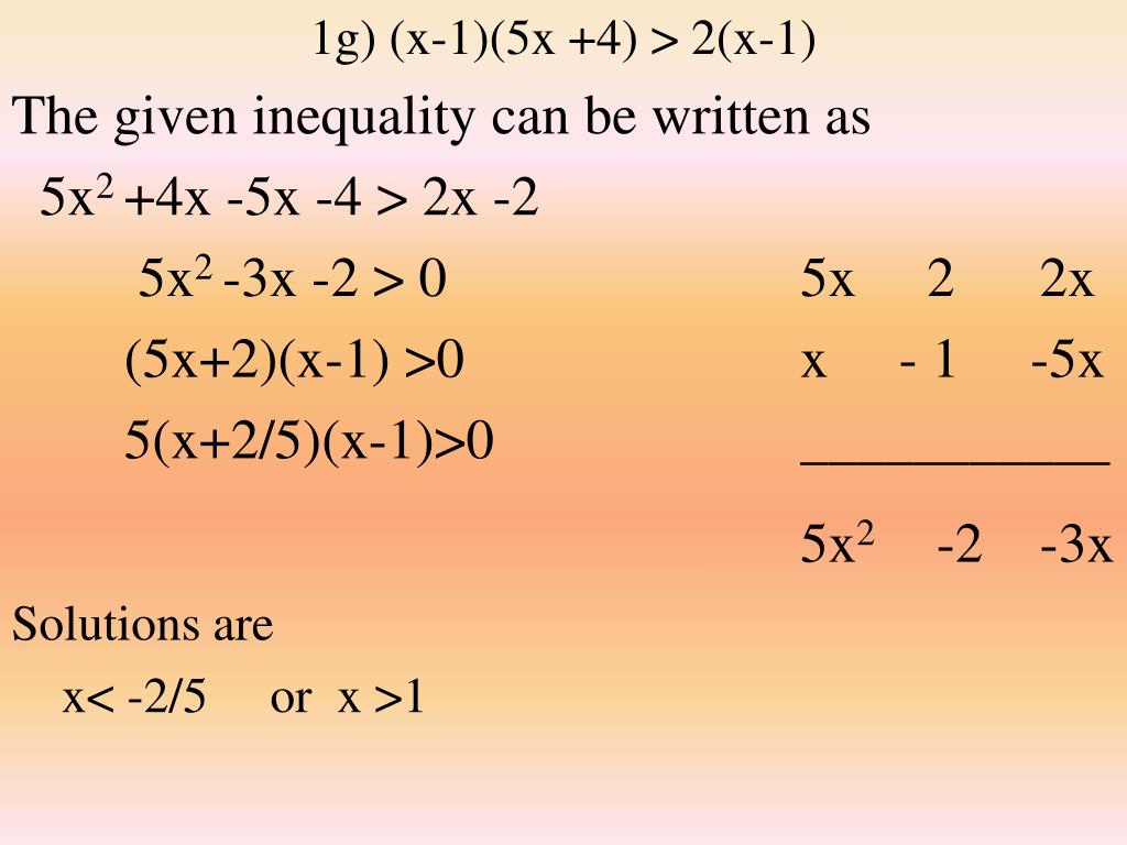 PPT SOLVING QUADRATIC INEQUALITIES PowerPoint Presentation, free