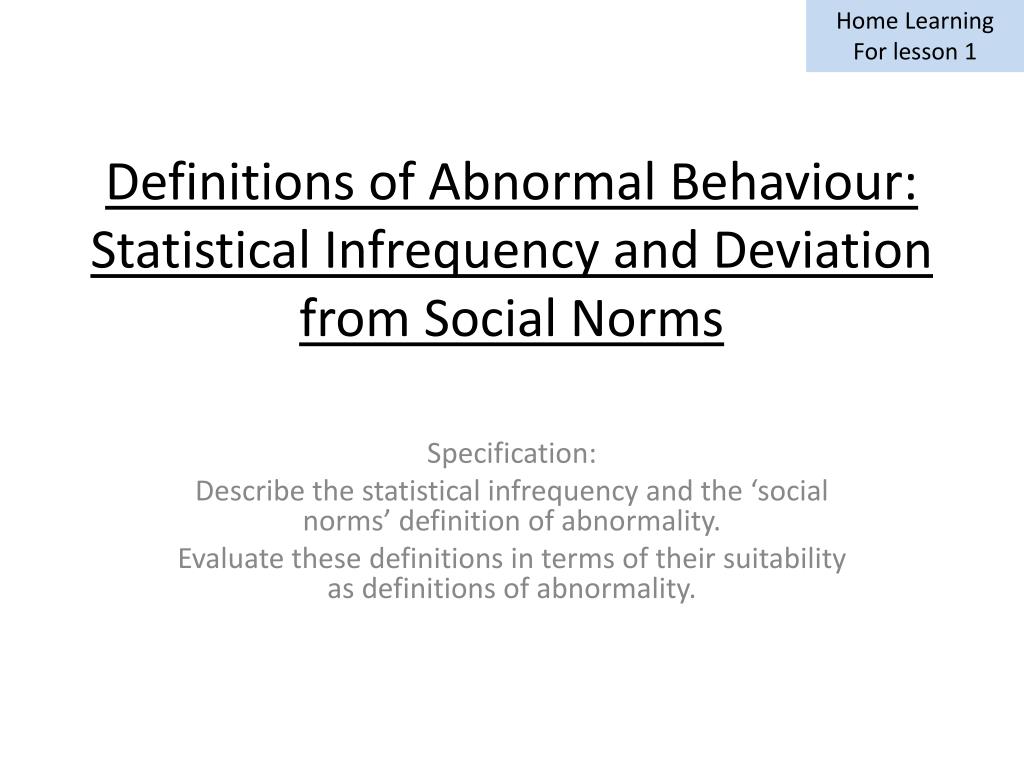 PPT Definitions of Abnormal Behaviour Statistical Infrequency and