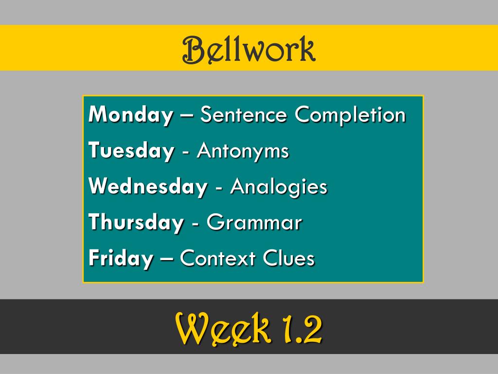PPT Bellwork PowerPoint Presentation, free download ID6303133