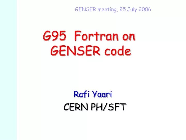 PPT G95 Fortran on GENSER code PowerPoint Presentation, free download