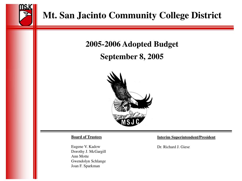 PPT Mt. San Jacinto Community College District PowerPoint
