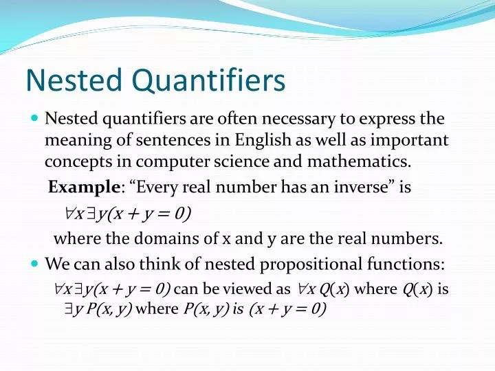 PPT Nested Quantifiers PowerPoint Presentation ID6307609