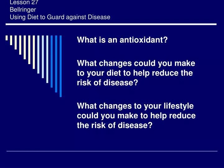 PPT Lesson 27 Bellringer Using Diet to Guard against Disease