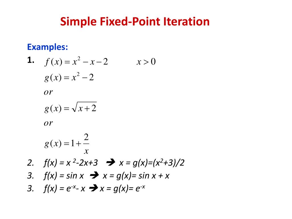 PPT Simple FixedPoint Iteration PowerPoint Presentation, free