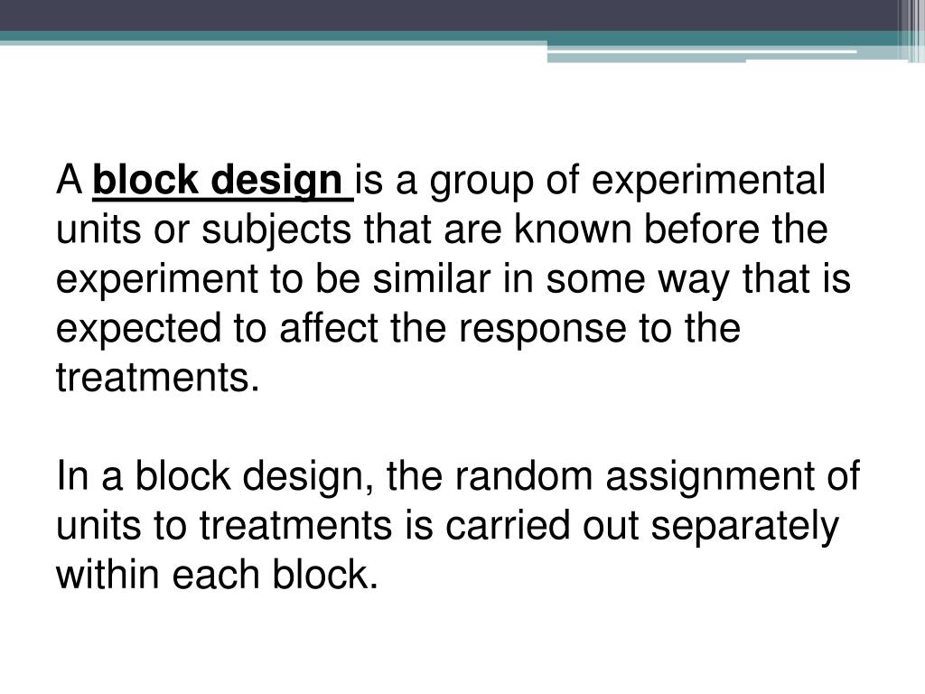 PPT 5.2.2 Block Designs & Matched Pairs Designs PowerPoint