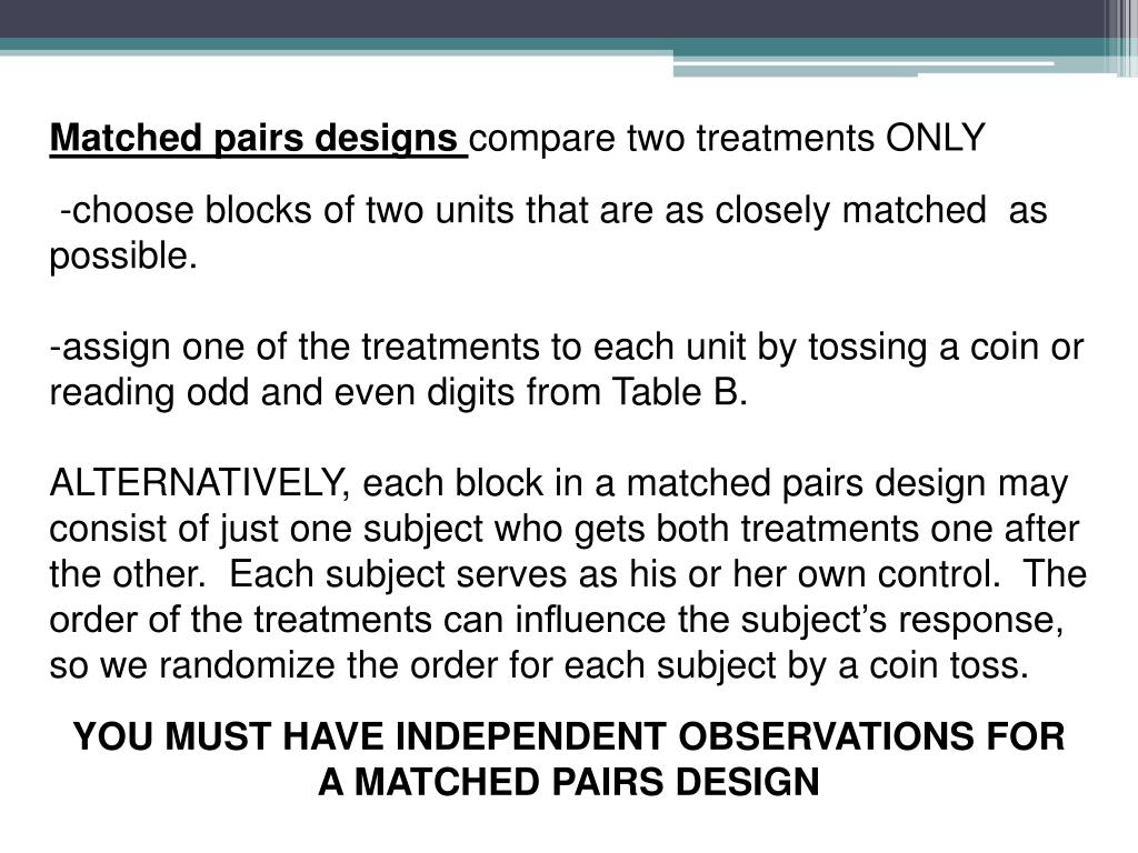PPT 5.2.2 Block Designs & Matched Pairs Designs PowerPoint