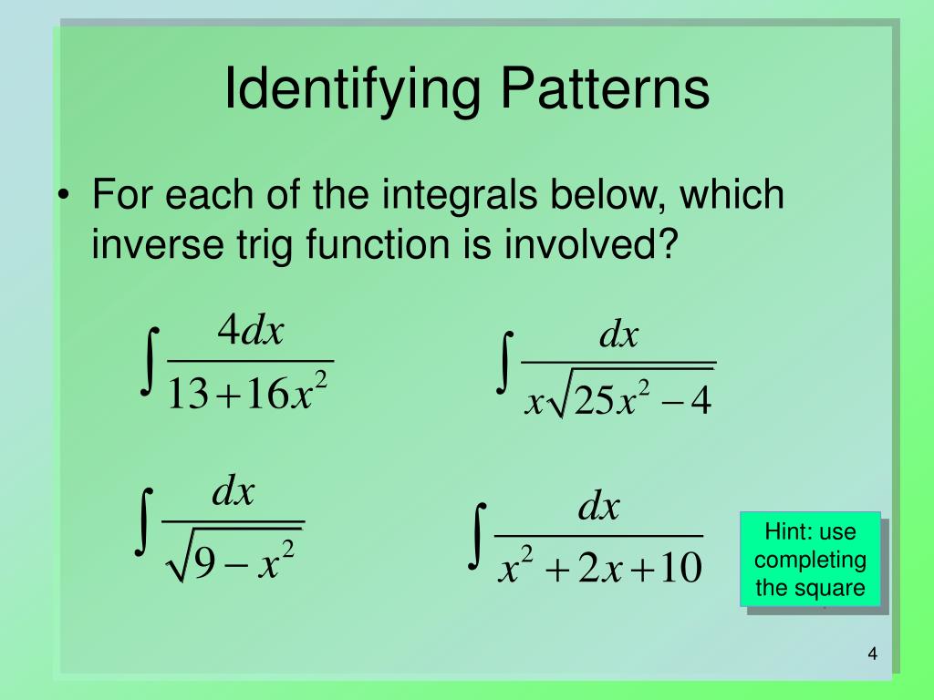 PPT Integrals Related to Inverse Trig, Inverse