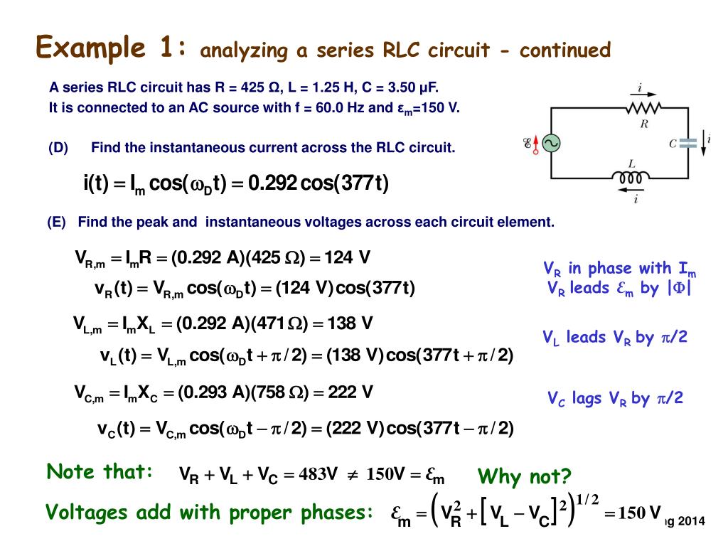 PPT The Series RLC Circuit. Amplitude and Phase Relations Phasor